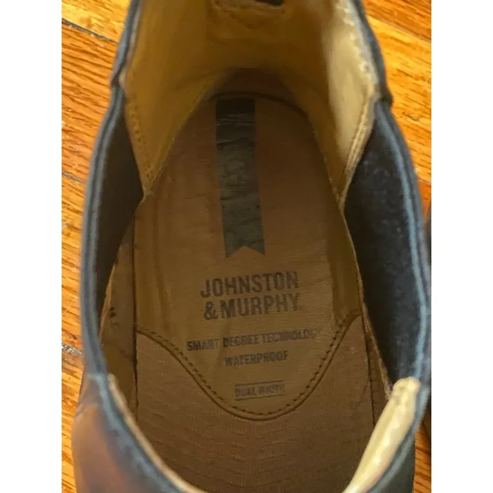 Johnston & Murphy Black Chelsea Boots Waterproof Leather Size 9 XC4